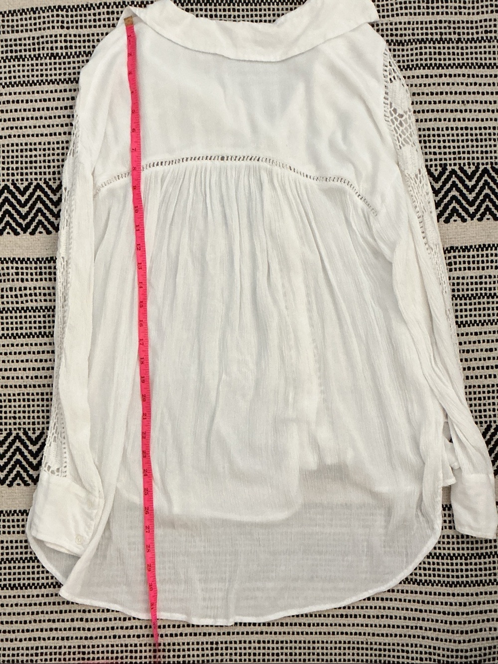 Free People Katie bird White Crochet-Detail Button Down Shirt - Picture 6 of 10